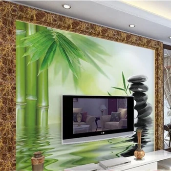 3D personalizat Fotografie Tapet Stil Chinezesc mai Recente de Bambus cu Flori picturi Murale Camera de zi Studiu Simplu, Elegant, de Pictura pe Perete 3D Home Decor