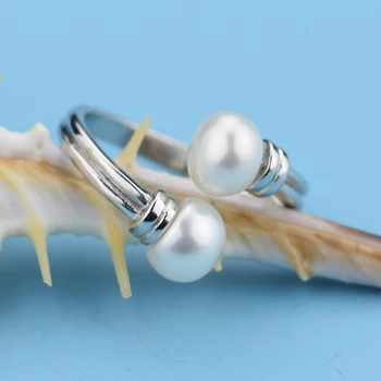 YIKALAISI 2017 Noua Moda Natural Pearl Inel Bijuterii Argint 925 Interlaced Inele Perla de Nunta Inele Pentru Femei