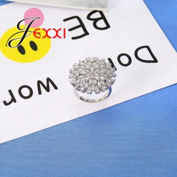 JEXXI 2018 Vara Noi de Lux cu Argint 925 Inele de Flori Pentru Femeile Albe CZ Flori Ring Bijuterii