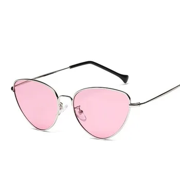 ZUCZUG Retro Ochi de Pisică ochelari de Soare Femei de Metal de Aur Clare Lentile Ochelari ochelari de Soare Marin Lentile Roz roșu de sex feminin de Ochelari de Oculos de sol