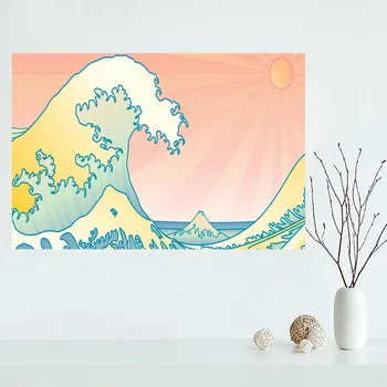 Frumos Val Mare de pe Kangawa de Hokusai Personalizat Canvas Arta Poster Acasă Decor Pânză Tesatura de Perete Poster de Imprimare Tesatura de Matase