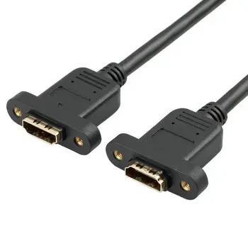 Mare-Q 5pcs Aur Placate cu Mufa HDMI 14+1 de Cupru de sex Feminin la femei Cablu de Extensie Cu Orificiile pentru șuruburi cu Încuietoare Panou Montare Cablu