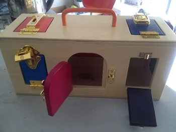 Nouă Copii din Lemn Jucarii Montessori Colorate Blocare Cutie de Învățământ Devreme de blocare Jucărie Cadouri pentru Copii