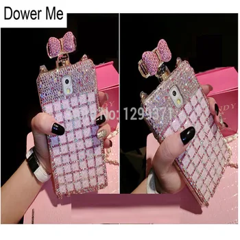 Dower Mine Moda Bowknot Bling Diamant Sticla De Parfum Lanț Caz Acoperire Pentru Samsung Galaxy Nota 8 5 4 3 2 S8 S7 S6 S5/4