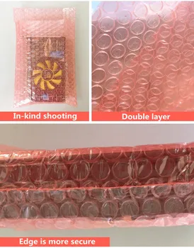 Culoarea roșie Double Bubble Film Saci/ Plastic PE 2 strat Ambalare Plicuri/ Anti-static, rezistent la Șocuri Căptușit Pungi cu Bule Sac