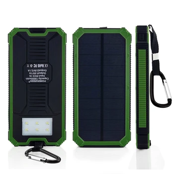 PowerGreen Solar Portabil Power Bank 15000mAh LED-uri de Lumină la Îndemână Încărcător Mini Panou Solar pentru Telefon Mobil
