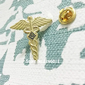 50pcs Ace Personalizate si Brosa Masonice Pin Rever lojilor francmasonice din Zidărie Aripi Șarpe, Simbol Masoni Medic Insigna