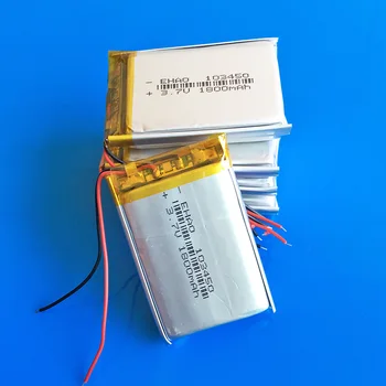 En-gros de 10 buc 3.7 V 1800mAh lipo litiu polimer baterie reîncărcabilă 103450 pentru navigator GPS DVD recorder e-book foto