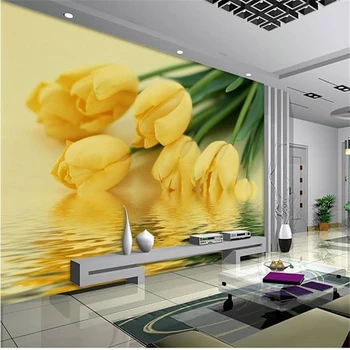 Beibehang 3D stereoscopic de televiziune tapet de fundal living dormitor perete flori papier peint tapet