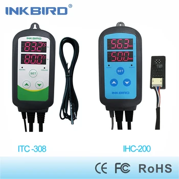 Inkbird Combo Set Pre-cablu Digital Dural Etapă Umiditate Controller IHC200 de Încălzire și de Răcire Controler de Temperatura ITC-308