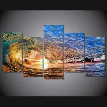 HD tipărite 5 bucată de pânză de artă ocean val pictura camera de zi de decorare arta de perete transport Gratuit/ny-2837