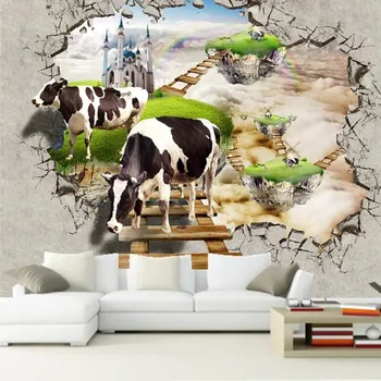Beibehang Foto Personalizate de Hârtie de Perete 3D Decoratiuni Camera de zi Dormitor Fundal TV picturi Murale Tapet Vaci Murală De Parede