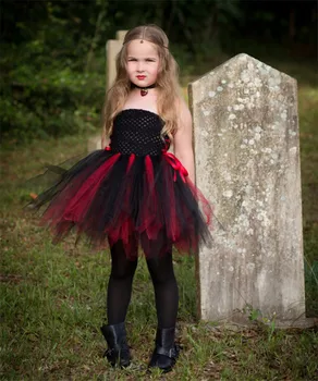 Copil Rochie de Halloween Vampir Haine Fetita demon îmbrăcăminte Costum Recuzita de Film Evil Performanță Rochie de Fată Costum Vampir