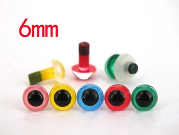 50pairs/lot mini 6mm culoare jucărie ochii cu mașină de spălat