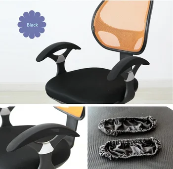 Culoare negru lycra calculator acoperă scaun potrivit pentru scaun de birou cu cotiera spandex scaun de acoperire decoratiuni en-gros