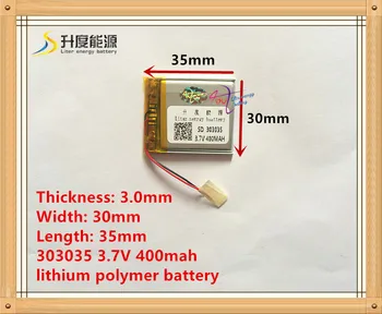 3.7 v baterie litiu-polimer 303035 033035 MP3 MP4 baterie 400mah recorder