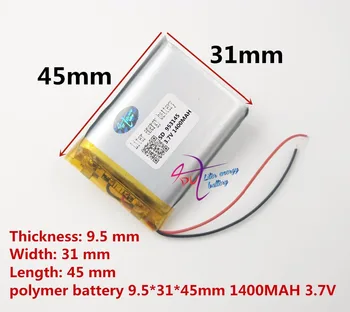 953145 3.7 V, 1400mAh de mare capacitate litiu-polimer baterie GPS mobile baterii de putere