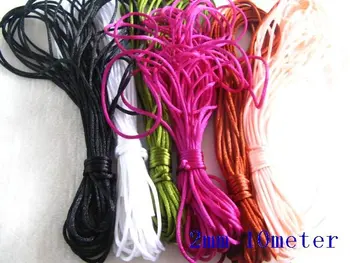 Transport gratuit ! 50m 5colors Mătase Chinezească Nod ștrasuri din Mărgele Cablul de+2,5 mm Shamballa Bratara Macrame Coarda Fir de Sârmă Accesorii String