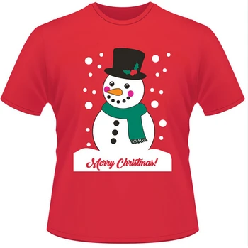 Noutate de Crăciun Xmas T-shirt, Bluze Bărbați Femei Adulti Unisex Rosu Moș crăciun om de Zăpadă Tee Top Cadou Festiv de Imprimare Bumbac Plus Dimensiune