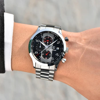 BENYAR Ceas Barbati Moda Sport Cuarț Ceas Barbati Ceasuri de Top de Brand de Lux din Oțel Complet de Afaceri Impermeabil Ceas Relogio Masculino