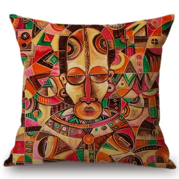 Abstracte Colorate Africa De Pictura Arta Acasă Decorative Canapea Pernă Caz Exotice Africane Stil De Viață Lenjerie De Pat Din Bumbac Pernă Acoperă