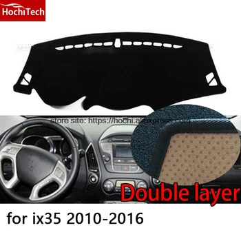 Pentru Hyundai ix35 2010-2016 Dublu strat de Silicagel de Bord Auto Pad Instrument Platforma Birou Evita Lumina Rogojini Acoperire Autocolant