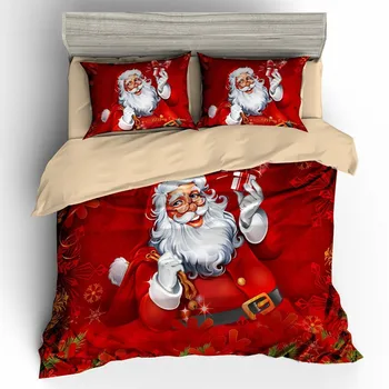 Crăciun 3d lenjerie de pat seturi fular carpetă acopere stabilit cearșaf față de Pernă regina king size, lenjerie de pat 3pcs