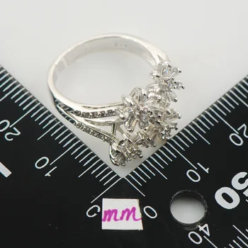 Micropave Alb Cristal Zircon Argint 925 Inel Marimea 7 8 9 A05