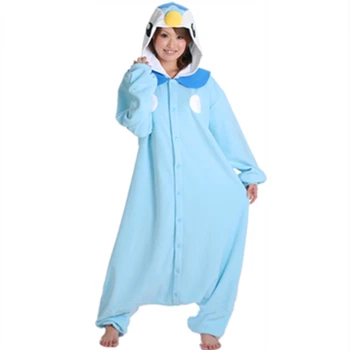Desene Animate Anime Pinguin Albastru Piplup Cosplay Pijamale Cu Gluga Hanorac Femei Adulte Fleece Unisex Onesies Costum Pentru Petrecerea De Halloween