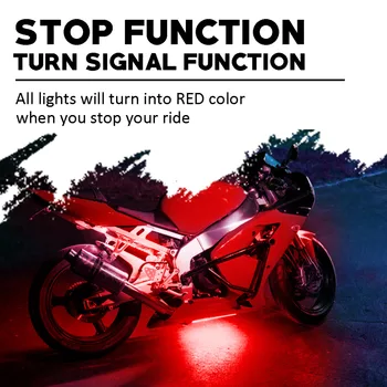 X-LIGHT 60LED Motocicletă Accent Neon 10 Chrome Pod de Iluminat Lumina Kit 18+ Culoare Smart 3-in-1 LED de Muzică Activ