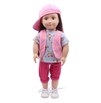 Haine papusa vestă, pantaloni și pălărie pentru 45 cm American girl doll 18 inch papusa uza costum pentru baby born papusa Accesorii