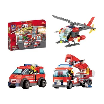 Model kit de constructii compatibile cu lego City Stație de Pompieri de blocuri 3D model Educațional de constructii jucarii hobby-uri pentru copii