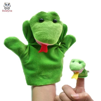 Șarpe de mână+marionetă deget set de copii pentru Copii Jucărie de pluș Umplute șarpe verde păpușă de mână copil de Crăciun cadou de ziua de nastere