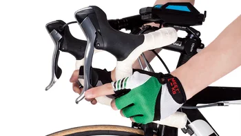 MEETLOCKS Manusi de Bicicleta Pentru Femei Impermeabil Respirabil Ciclism Mănuși de Jumătate Degetul Mănuși de Sport Culorile Roșu și Verde Marimea M-L