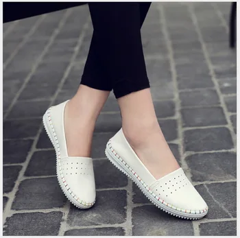Primavara toamna femei balerini casual pantofi plat moale din piele pantofi doamnelor Alunecare pe brand mocasini pantofi flats