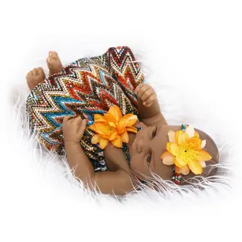 10 inch, Negru Fata Afro-American Baby Doll Plin Corp Silicon Bebe Renăscut Baby Dolls Etnice în Viață Păpuși Brinquedos Juguetes