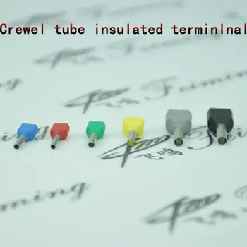 1000 BUC TE1508 Mână tub de pre-izolante terminal twin pin pin dublu de sârmă izolate de sertizare terminale