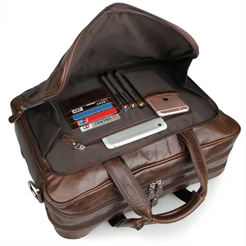 De lux Piele naturala Barbati serviete Business Geanta din Piele messenger pungă geantă de umăr Pentru Bărbați laptop de 17
