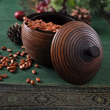De uz Casnic din lemn Oală de Ceai Arta de boabe de Cafea Cutie de Depozitare produse Alimentare de Înaltă calitate vas de Depozitare Creative de Artizanat din Lemn