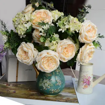 1 Buchet de 15 capete de Mătase Artificială Flori de Trandafir Festival Petrecere Decorative, Flori de Nunta de decorare Acasă Decorare Cadouri DF-45