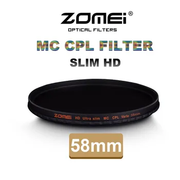 Zomei 58mm CPL Filtru Polarizor Slim Pro HD 18 Strat MC Filtru de Polarizare Circulara pentru Canon Nikon Sony Pentax aparat de Fotografiat Leica Obiectiv