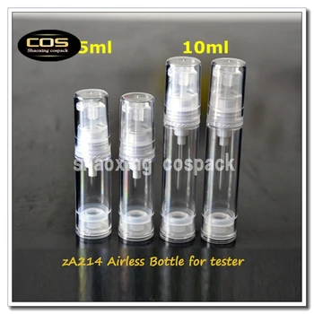 ZA214-5ml pompa sticla cu pulverizator pentru ser tester, 5ml pompa airless sticla, 5ml mici ambalaje cosmetice cu airless dozator