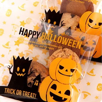 Ambalare Sac de Cookie-uri de vânzare cu Amănuntul Plastic Drăguț Fericit Dovleac de Halloween DIY Bomboane, Cookie-uri Biscuiti Gustare de Copt Tort Bomboane Saci HG0248