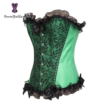 851# de Înaltă calitate, design vestimentar plus dimensiune corp shaperwear slăbire talie corset verde corselet dantela korset
