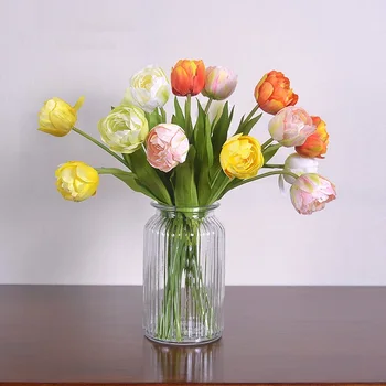 6 buc/ Pachet Transport Gratuit Uimitoare Olanda Tulip Decorative, Flori Artificiale, Flori de Lalea, Flori de Nunta Buchet