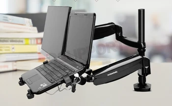 Loctek D5F2 Dublă Utilizare Notebook/ Laptop Muntele Arm + Monitor Titular Cu USB Fan Lapdesk-ului de 15.6 inch Laptop și 10