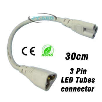 Lampă fluorescentă Cablu Conector Colț Linie, de sex Masculin de sex Feminin Plug tri-core 3 Pini 30cm Pentru T5 T8 LED Tube Extinde Conectarea