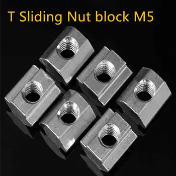 De Vânzare la cald 100buc/lot T Sliding Nut bloc M5 pentru 2020 Profil de Aluminiu slot 6 zincat Placă de Aluminiu Accesorii