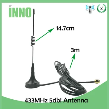 5pcs/lot 5dbi 433Mhz GSM Antena SMA Male Conector Drept cu baza Magnetica pentru Ham Radio Amplificator de Semnal Wireless Repeater