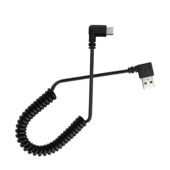 USB 2.0 de sex Masculin de 90 de Grade la Stânga și la Dreapta în Unghi a-C USB 3.1 Tip-C Retractabil Primăvară Date Chager Sincronizare Cablu de Extensie pentru S8 P10 1m